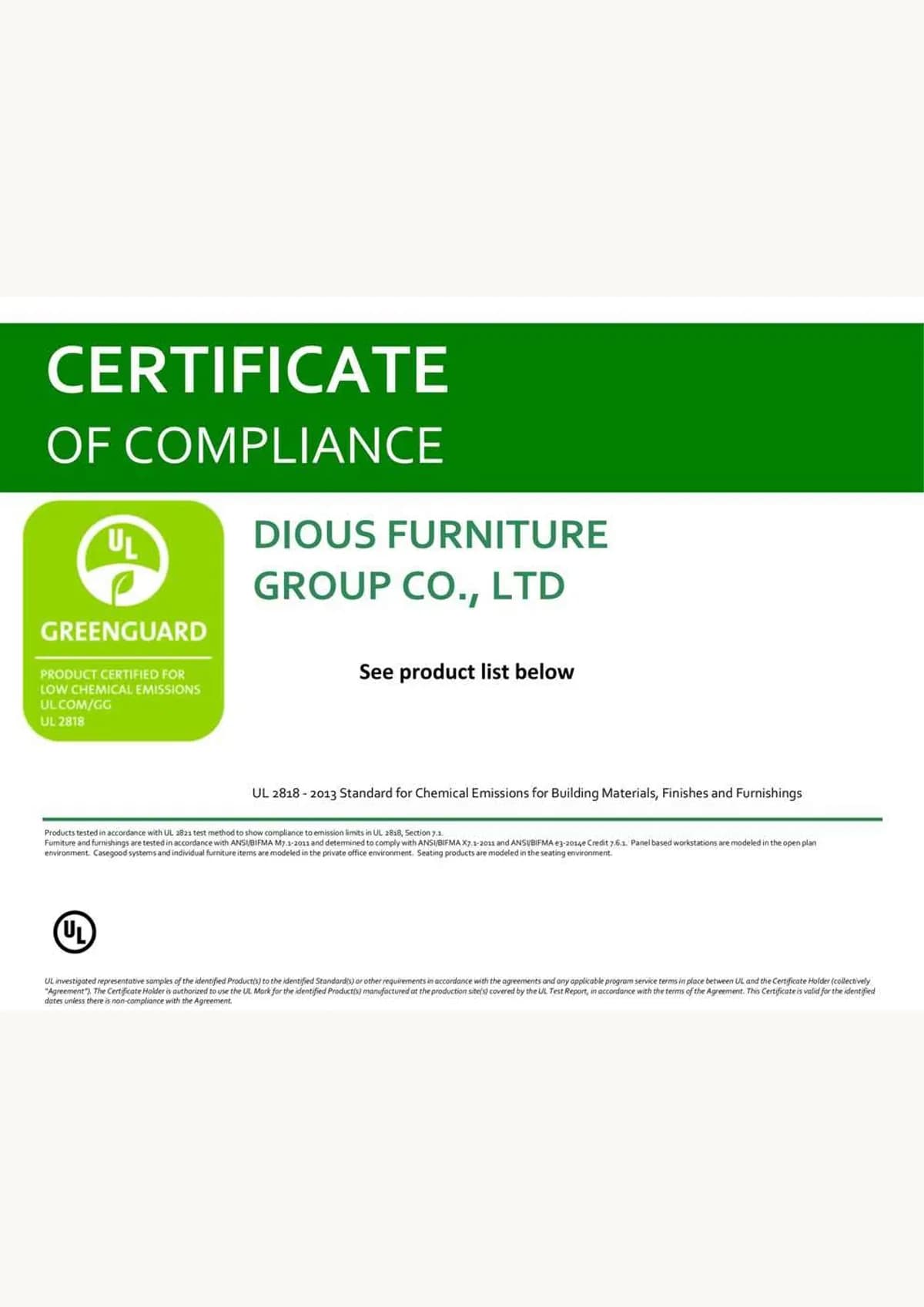 GREENGUARD Certification